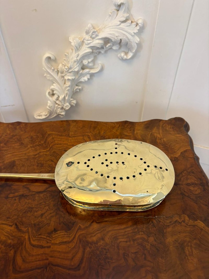 Antique Victorian Brass Chestnut Roaster - Image 4